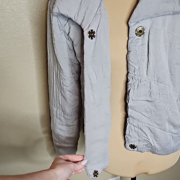 Young Fabulous and Broke Light Gray Quilted puff Jacket small/Medium - Picture 3 of 8